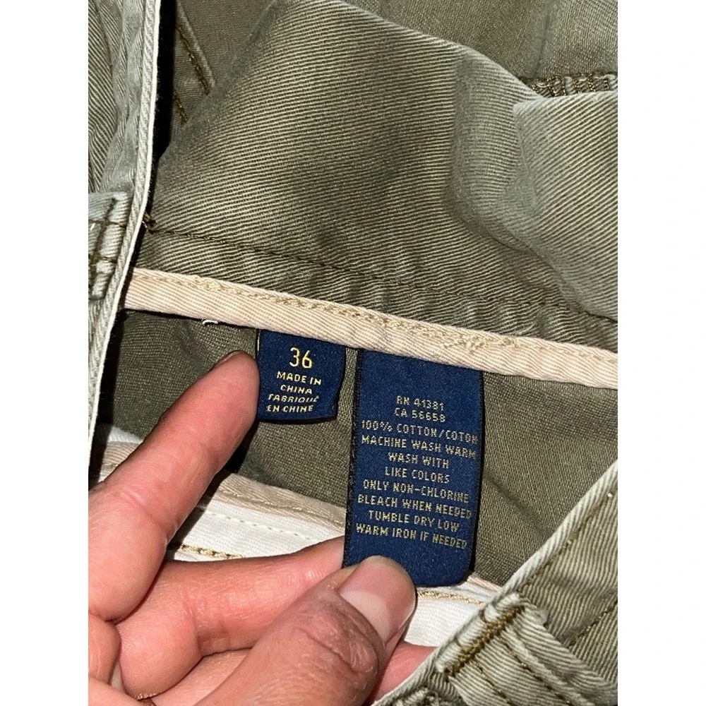 Polo Ralph Lauren Mens Distressed Army Green Cargo Shorts Size 36